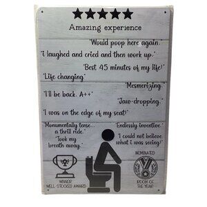 12"X 8" Golden Era Bathroom Humor Tin Sign Room of the Year New Sealed